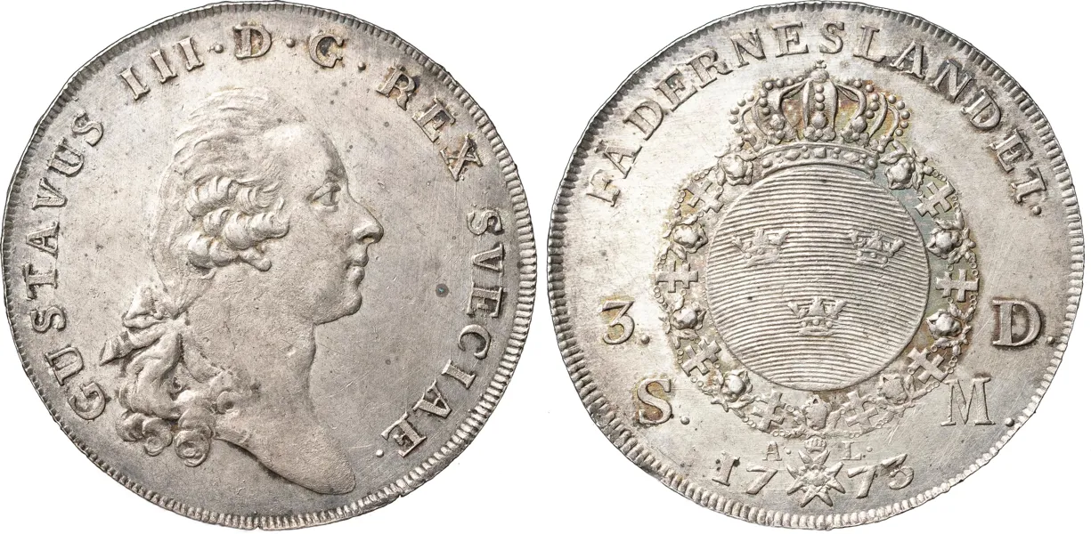 STOCKHOLM. 3 daler SM (1 riksdaler) 1773