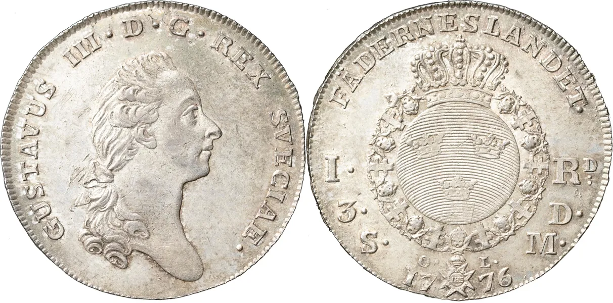 STOCKHOLM. Riksdaler (3 daler SM) 1776