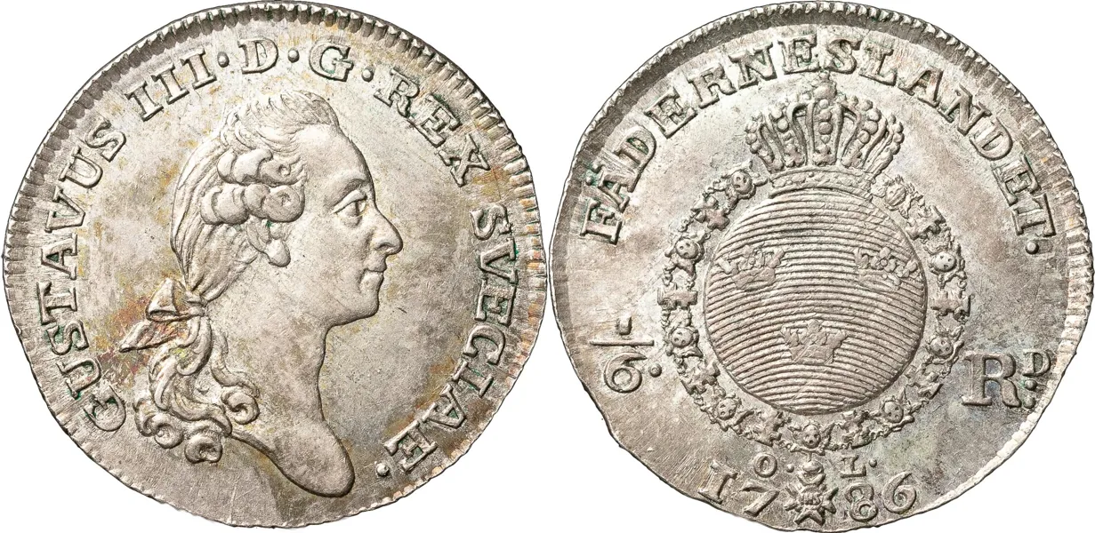 STOCKHOLM. 1/6 riksdaler 1786