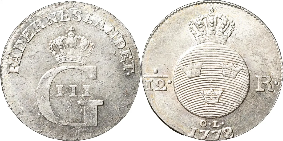 STOCKHOLM. 1/12 riksdaler 1778