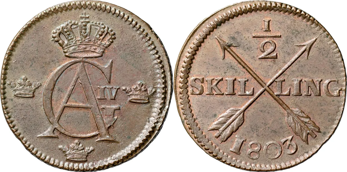 AVESTA. 1/2 skilling 1803