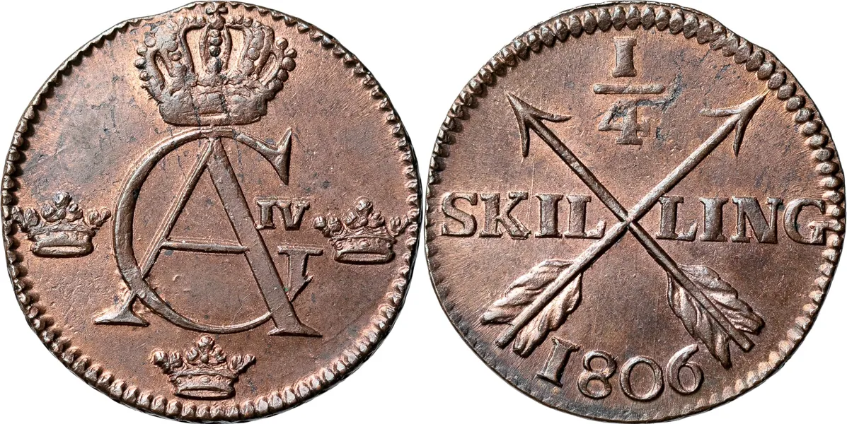 AVESTA. 1/4 skilling 1806