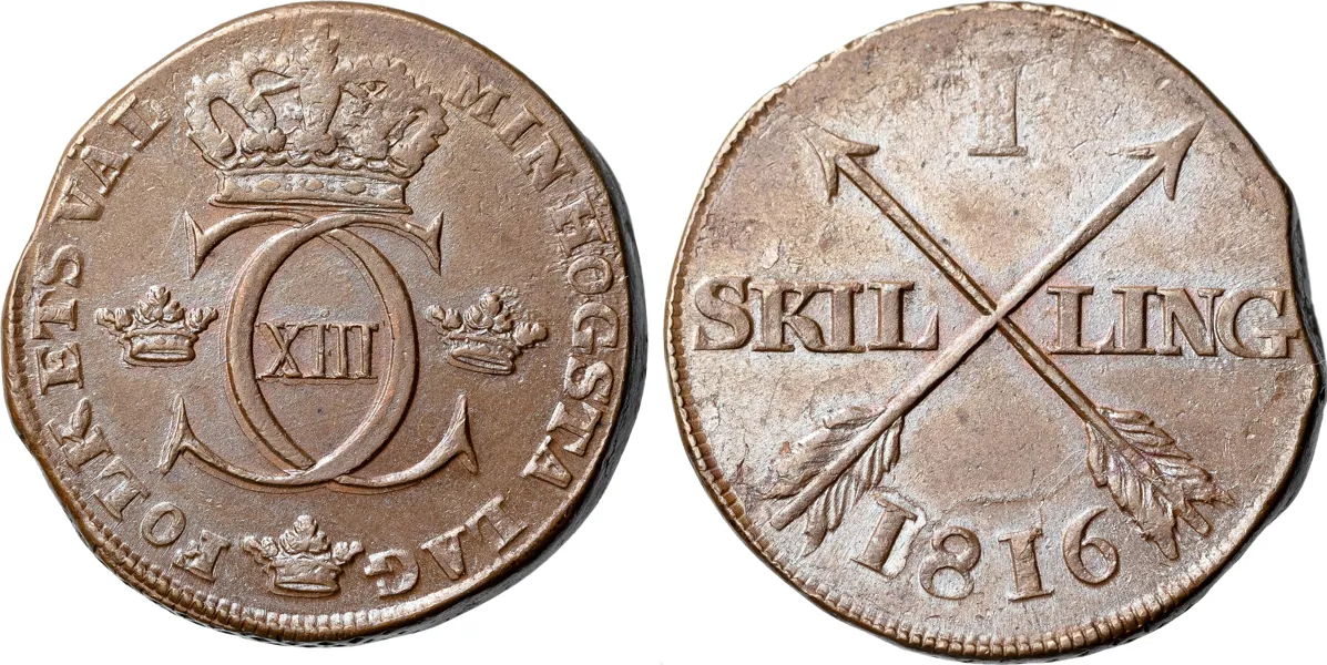 AVESTA. Skilling 1816