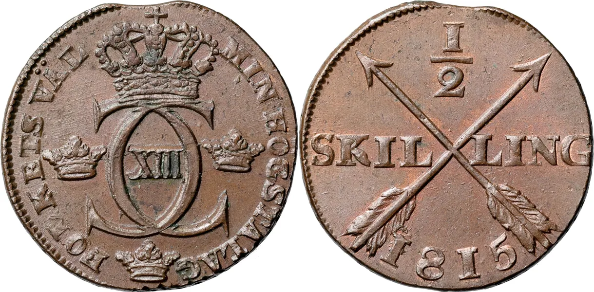 AVESTA. 1/2 skilling 1815