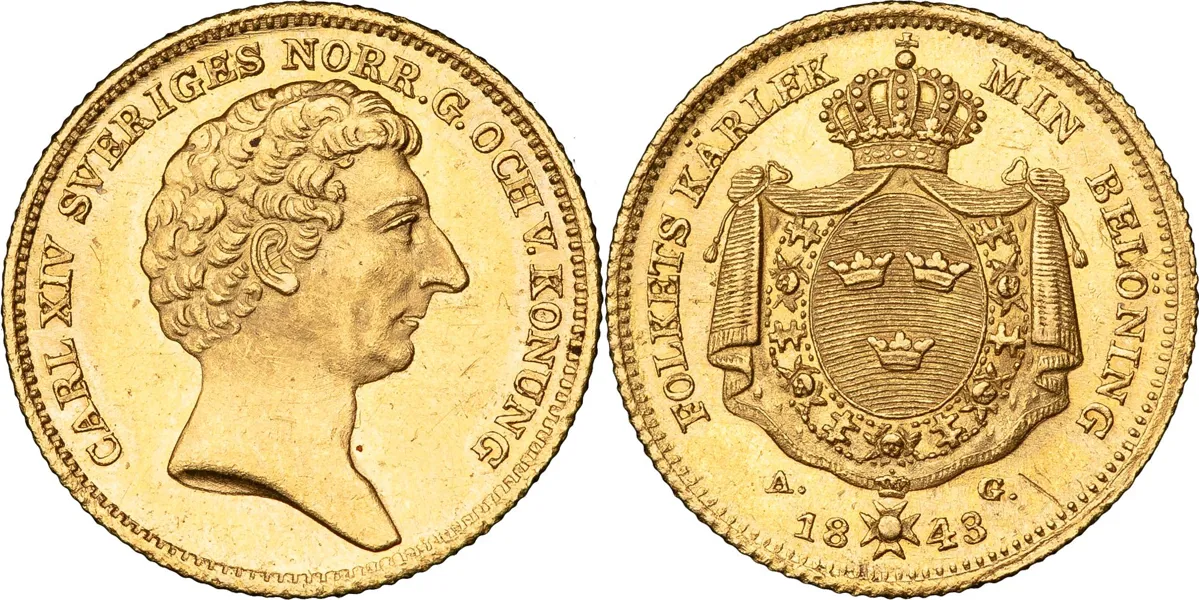 STOCKHOLM. 2 dukater 1843