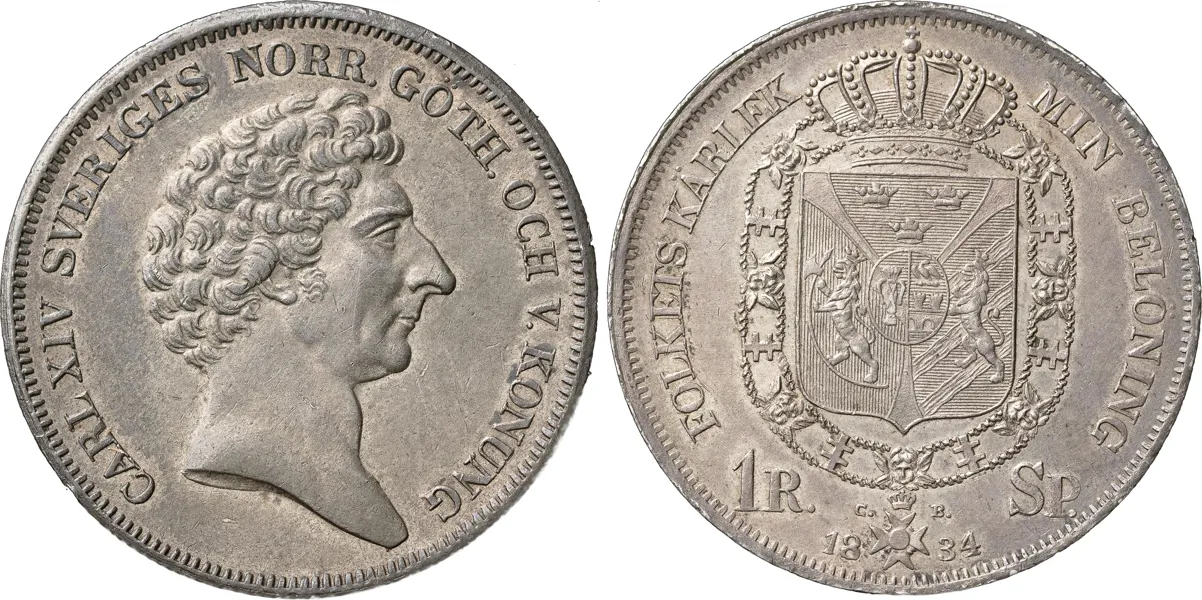 STOCKHOLM. Riksdaler specie 1834