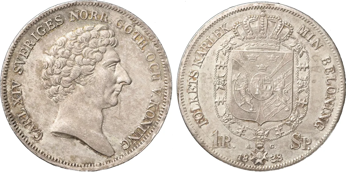 STOCKHOLM. Riksdaler specie 1838
