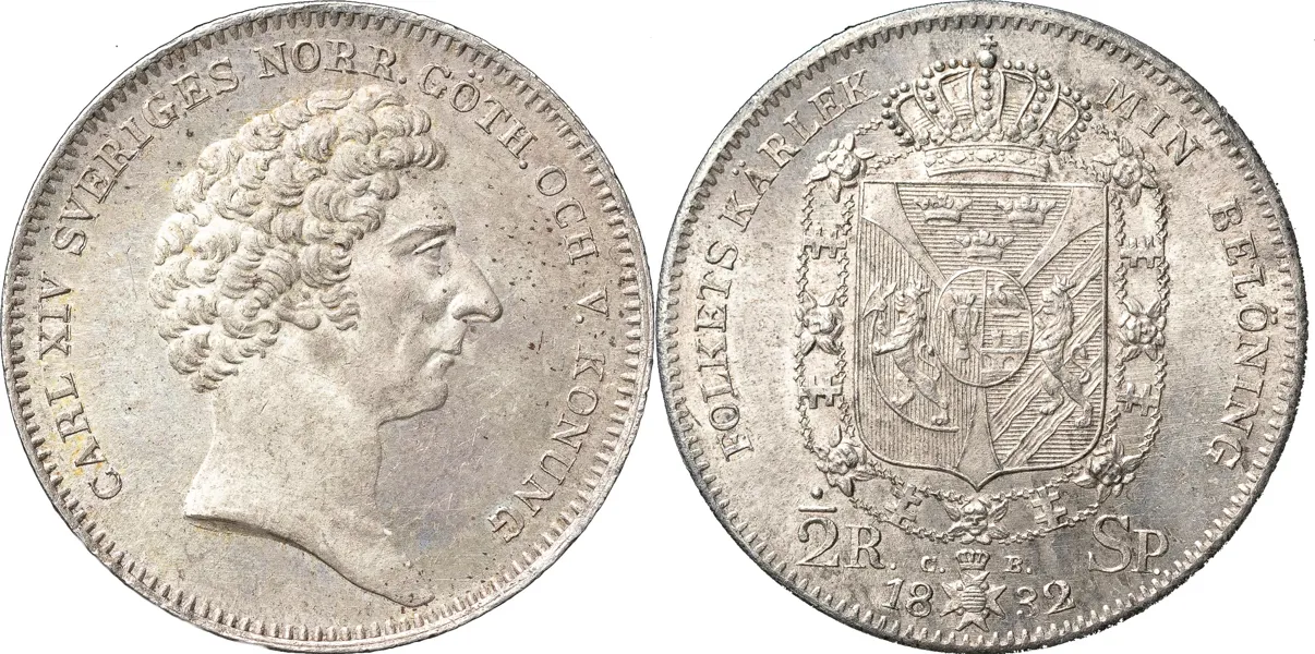 STOCKHOLM. 1/2 riksdaler specie 1832