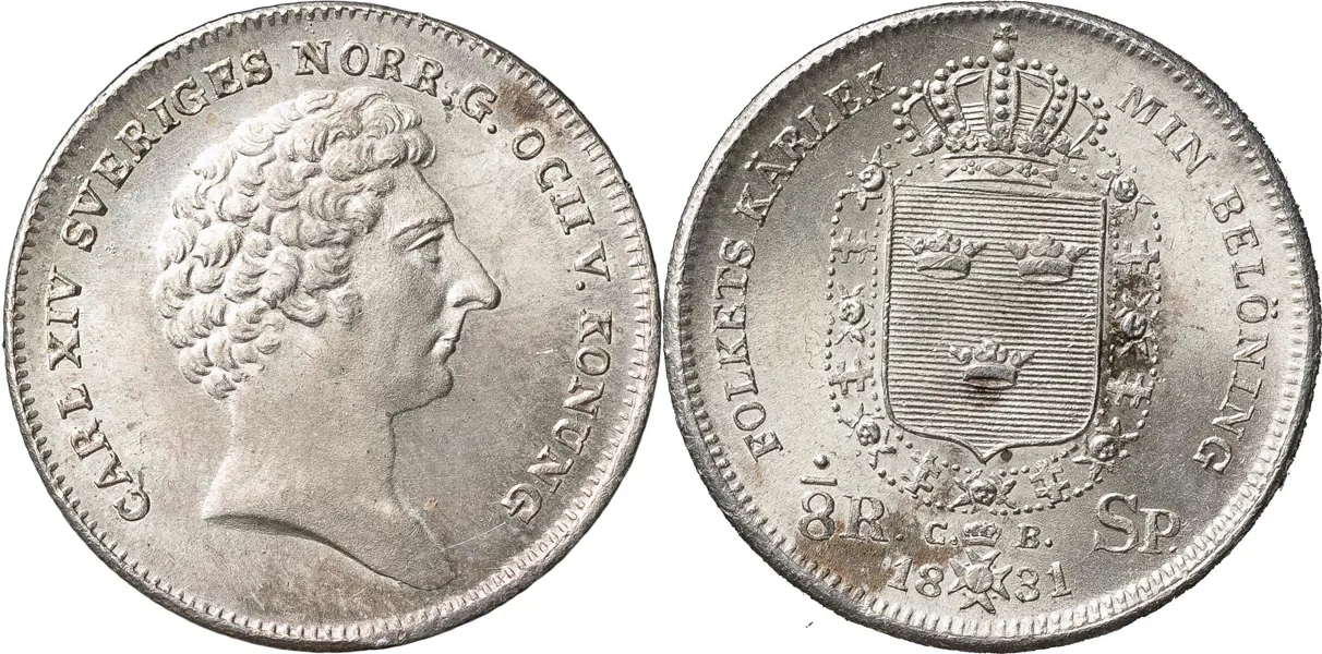 STOCKHOLM. 1/8 riksdaler specie 1831