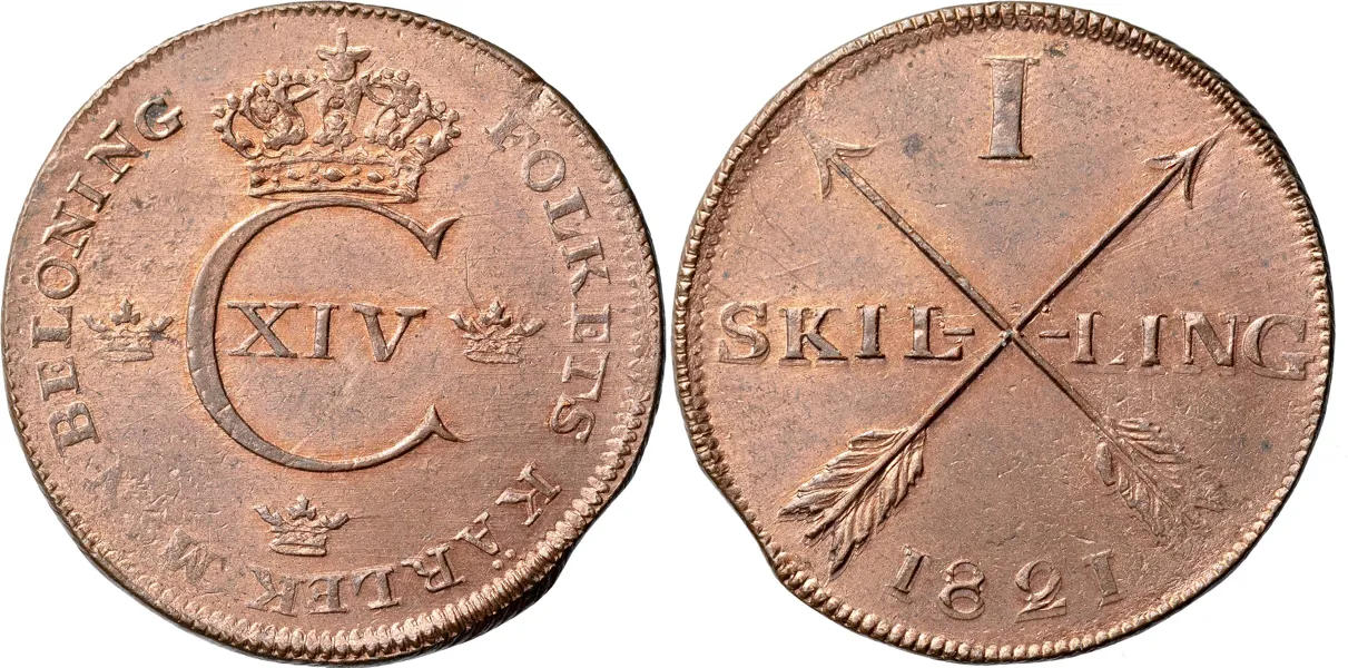 AVESTA. Skilling 1821