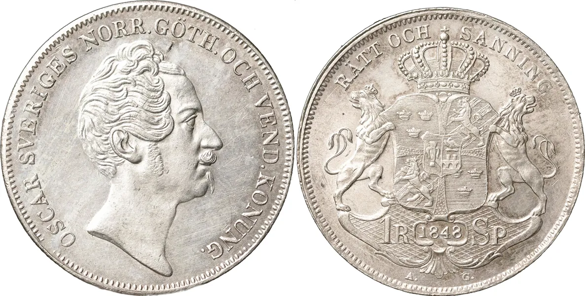 Riksdaler specie 1848. SM 29