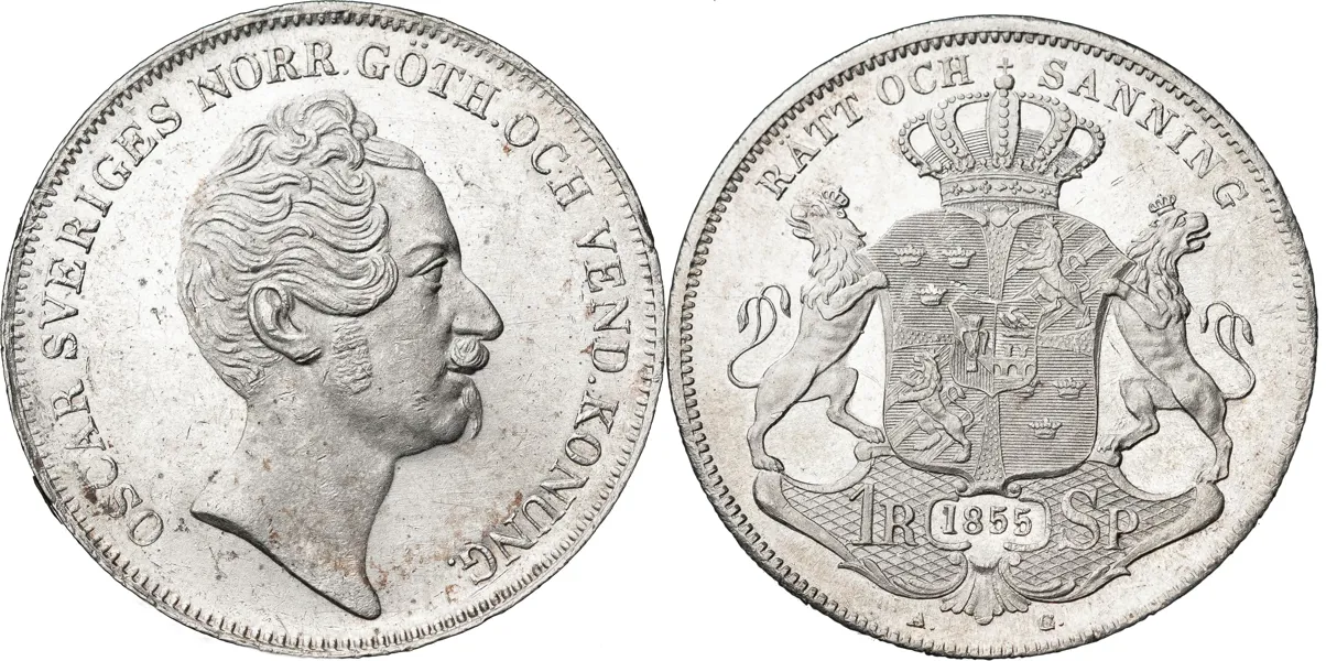 Riksdaler specie 1855. SM 35