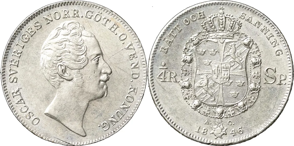 1/4 riksdaler specie 1846. SM 40