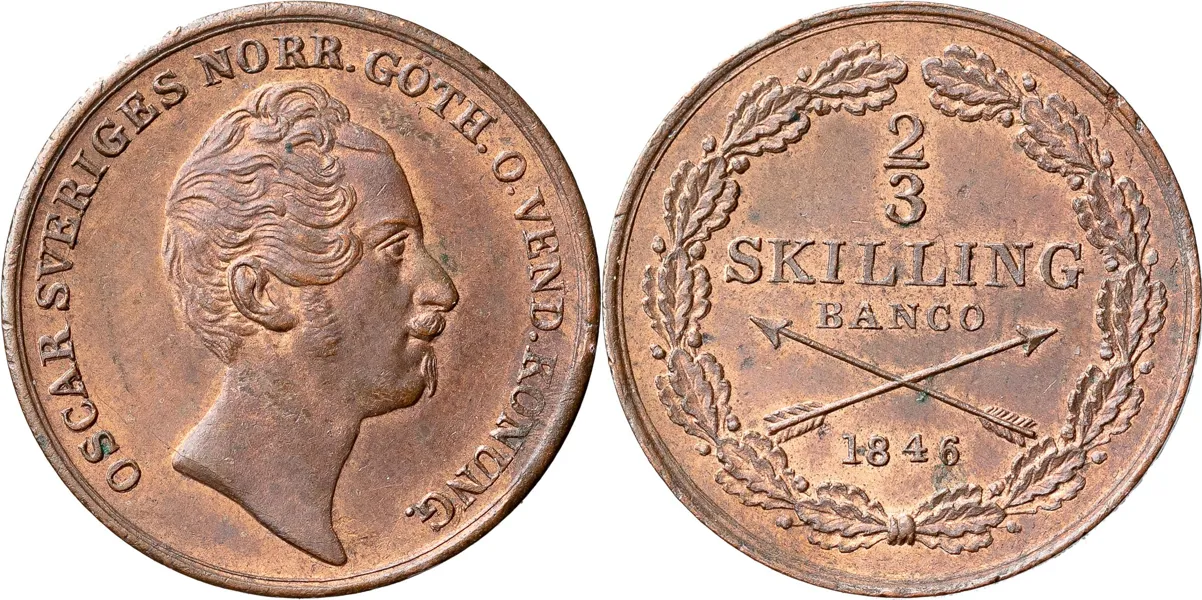 2/3 skilling banco 1846. SM 101