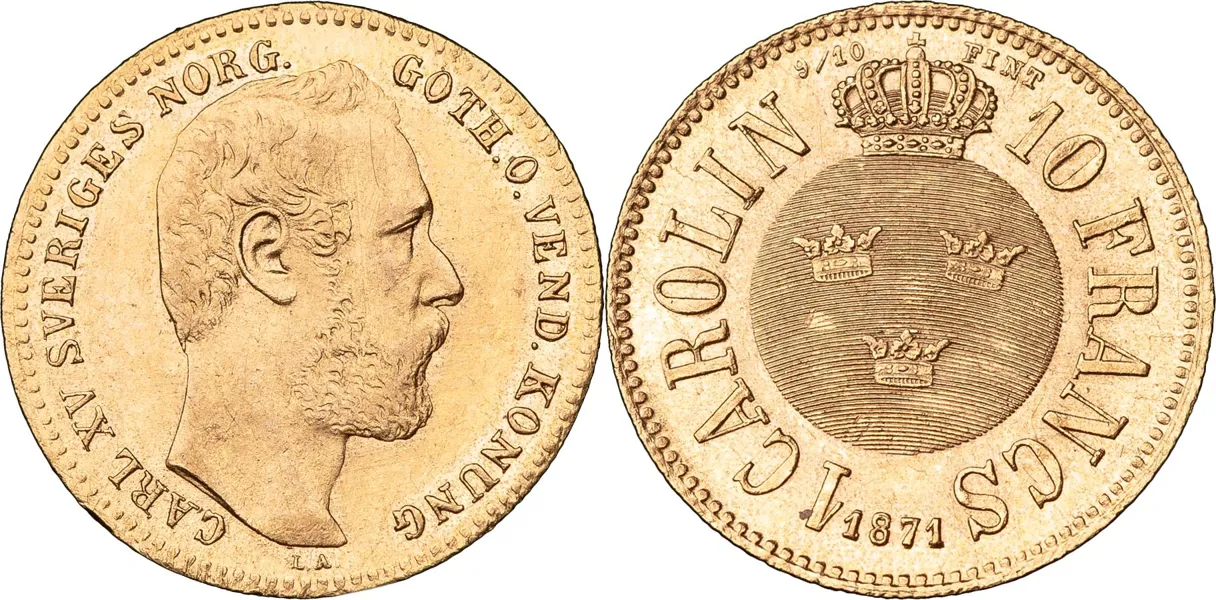 Carolin / 10 francs 1871. SM 12a
