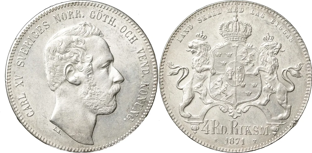 4 riksdaler riksmynt 1871. SM 24