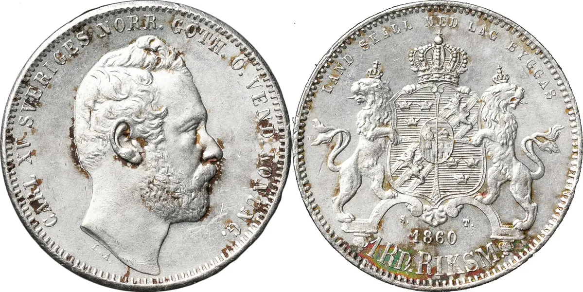 Riksdaler riksmynt 1860. SM 28