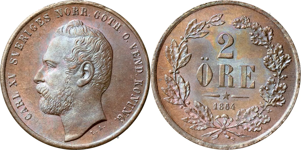 2 öre 1864. SM 64