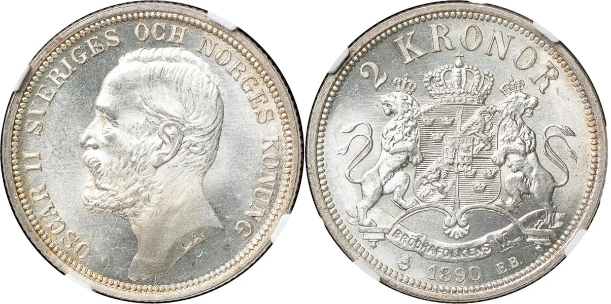2 kronor 1890. SM 50