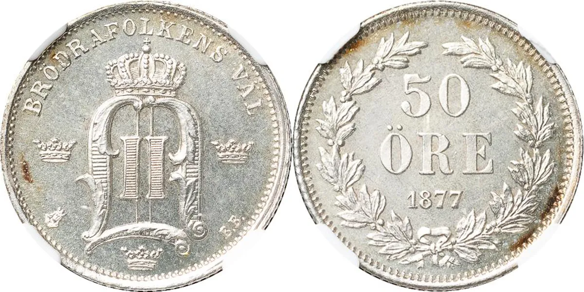 50 öre 1877. SM 82
