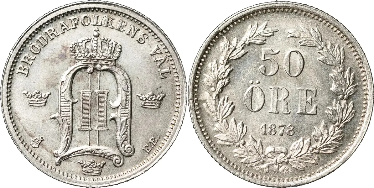 50 öre 1878. SM 83