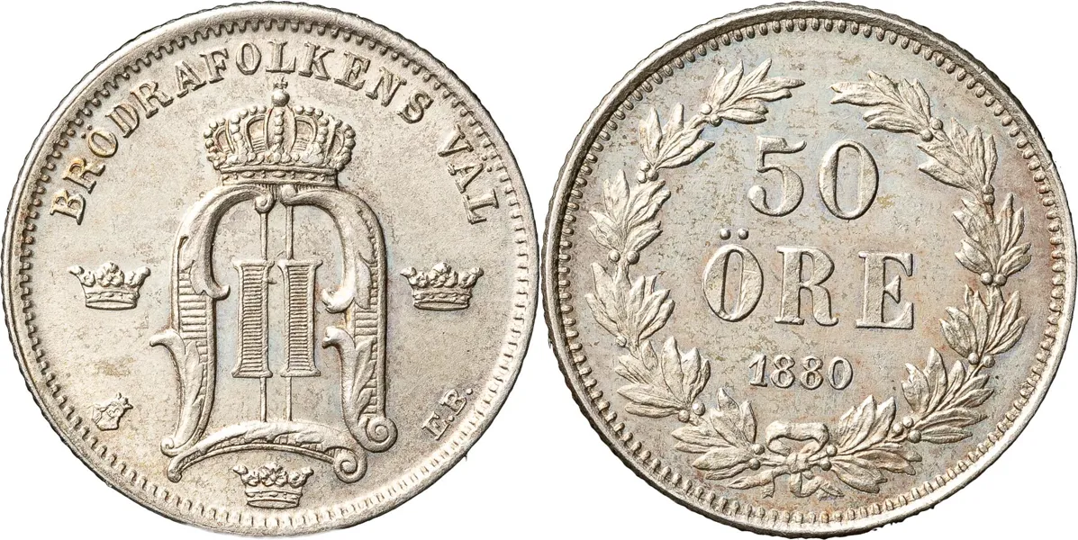 50 öre 1880. SM 84