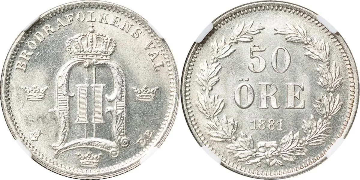 50 öre 1881. SM 85