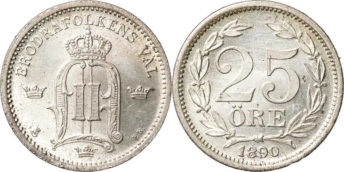 25 öre 1890. SM 101