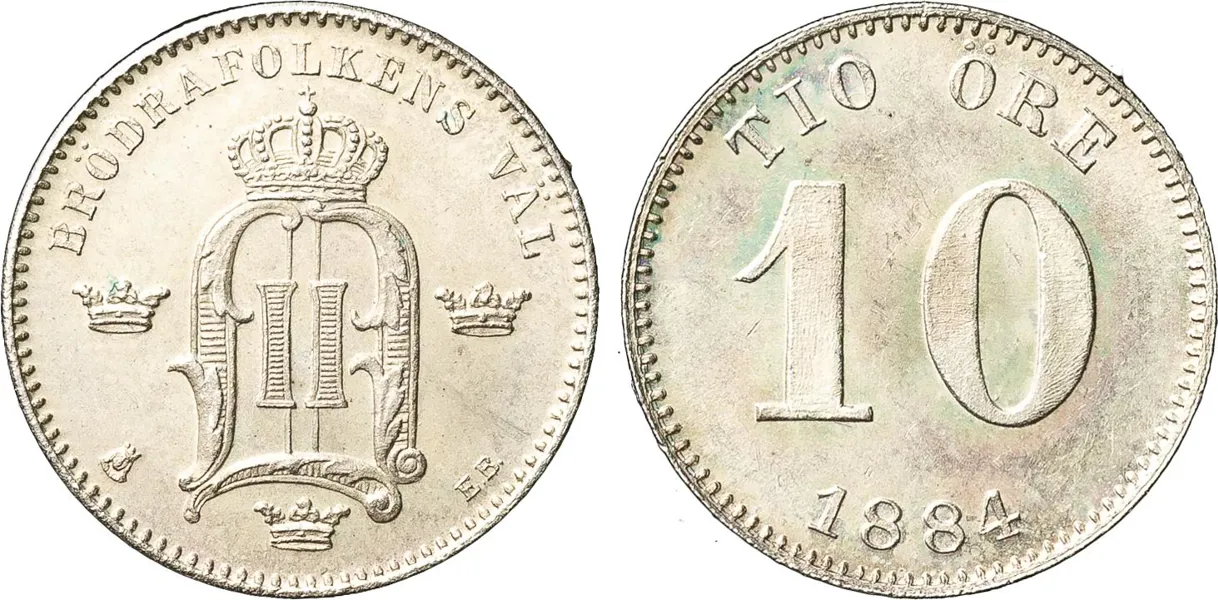 10 öre 1884. SM 117