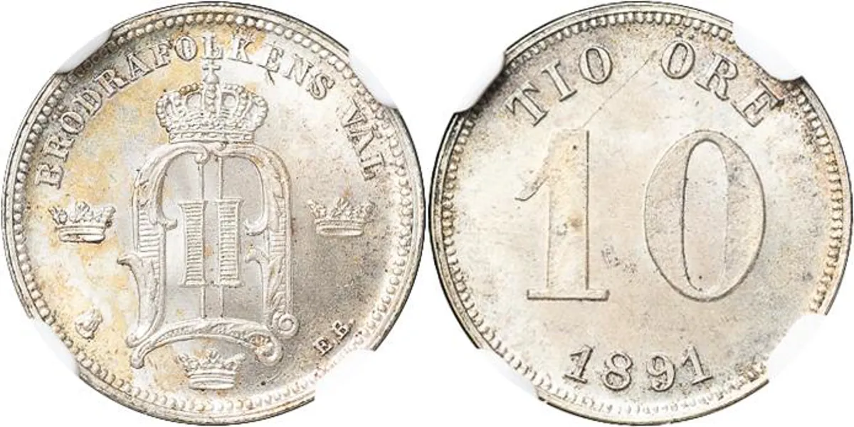 10 öre 1891. SM 120