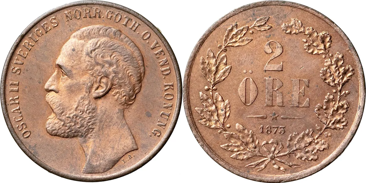 2 öre 1873. Ettårstyp