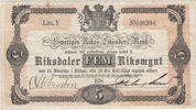 5 riksdaler riksmynt 1858. Y 016294