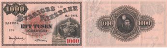 1000 kronor 1939. B,01395h