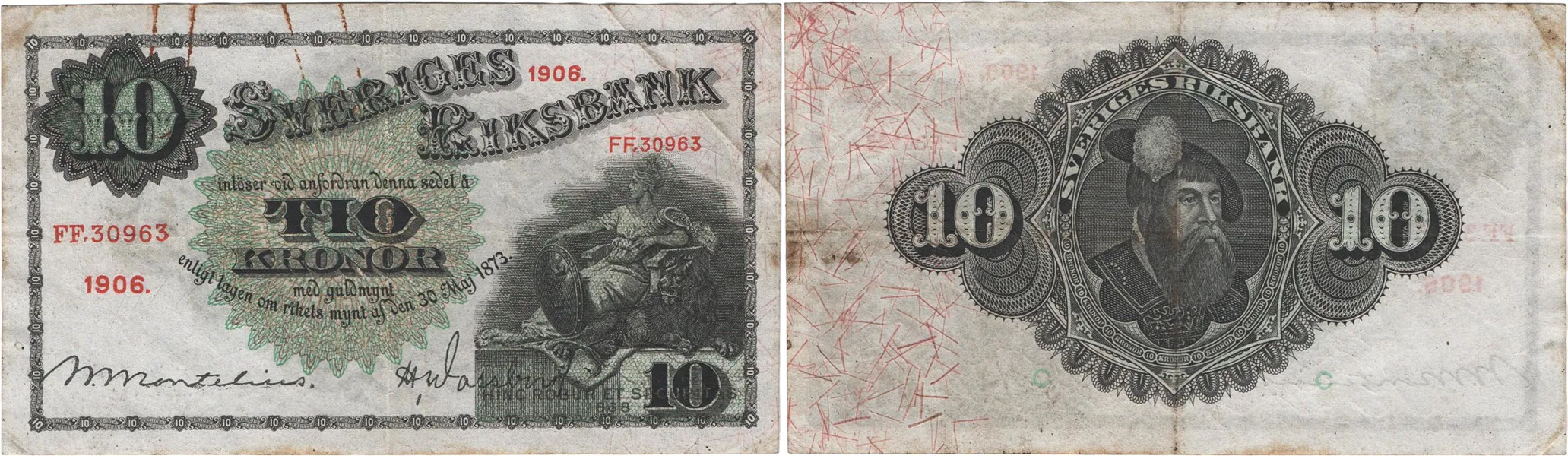 10 kronor 1906. FF,30963