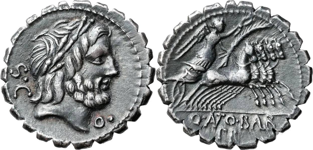 Q. ANTONIUS BALBUS. (83 B.C.). AR denarius serratus