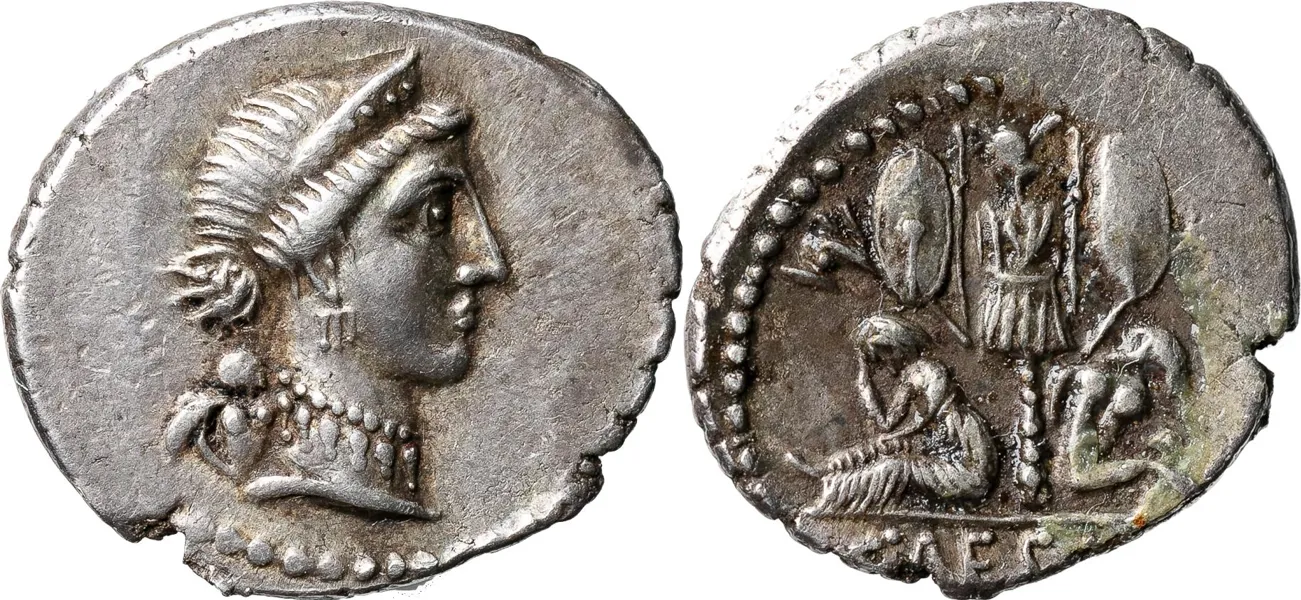 JULIUS CAESAR (46-45 B.C.). AR denarius