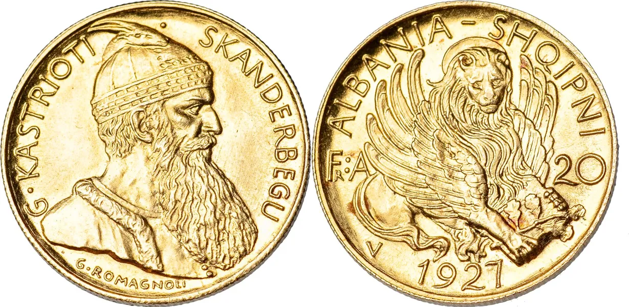 Ahmet Zogu, president (1925-1928). 20 franga ari 1927
