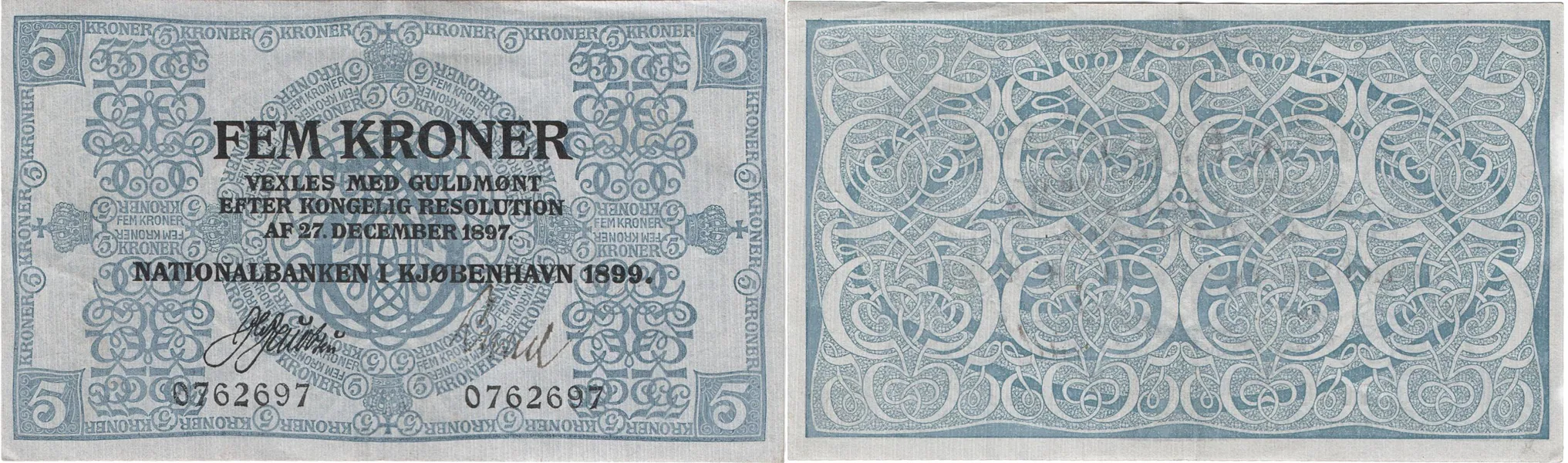 Christian IX (1863-1906). 5 kroner 1899