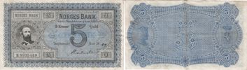 Oskar II (1872-1905). 5 kroner 1899