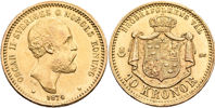 OSKAR II (1872-1907). 10 kronor 1874