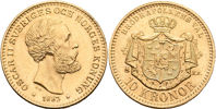 OSKAR II (1872-1907). 10 kronor 1883