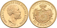 OSKAR II (1872-1907). 10 kronor 1894