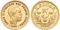 OSKAR II (1872-1907). 5 kronor 1881