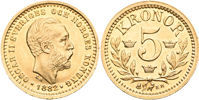 OSKAR II (1872-1907). 5 kronor 1882