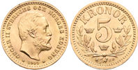 OSKAR II (1872-1907). 5 kronor 1901
