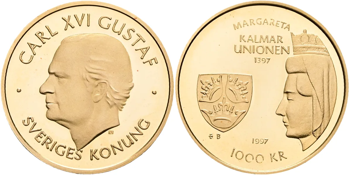 CARL XVI GUSTAF (1973 -). 1000 kronor 1997