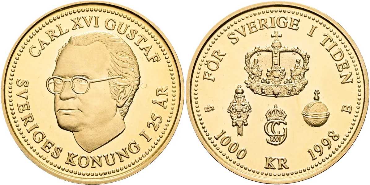 CARL XVI GUSTAF (1973 -). 1000 kronor 1998