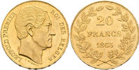 BELGIEN / BELGIUM. 20 francs 1865