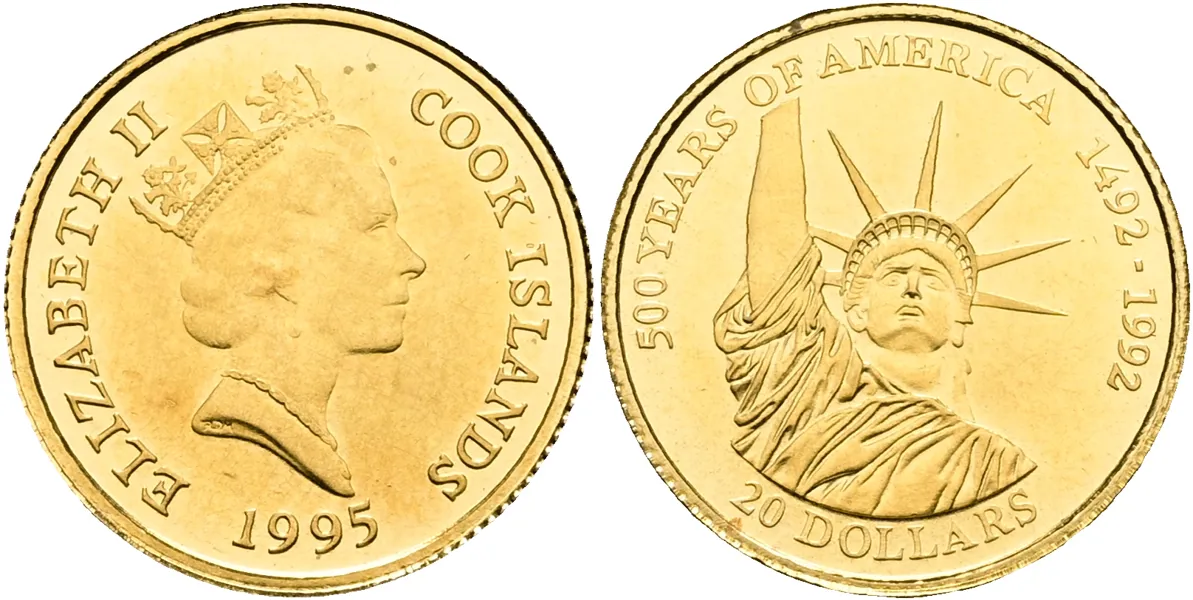 COOKÖARNA / COOK ISLANDS. 20 dollars 1995
