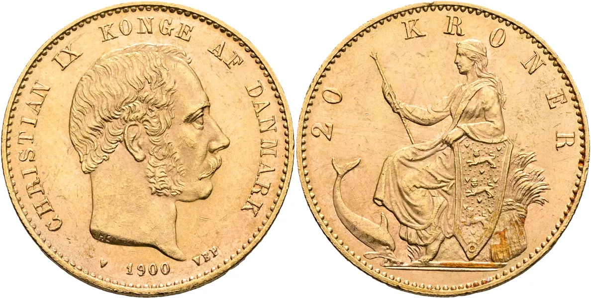 DANMARK / DENMARK. 20 kroner 1900